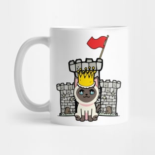 Cute siamese cat is king of the castle Mug